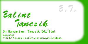 balint tancsik business card